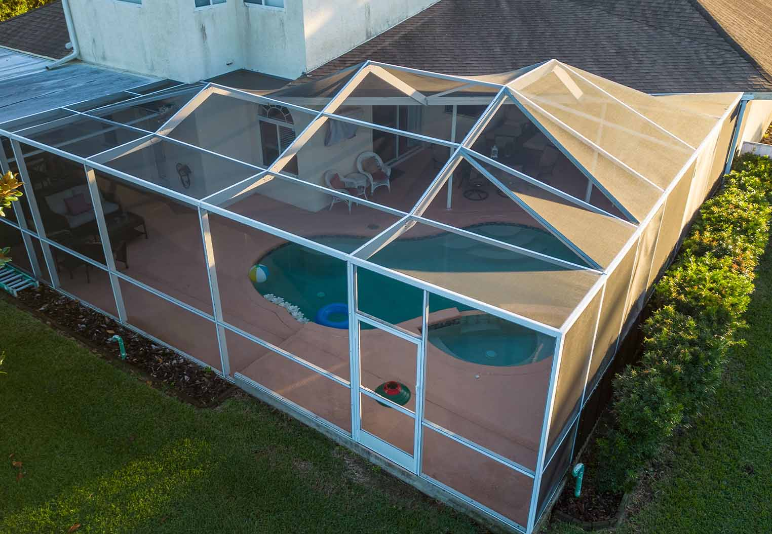 aerial view of pool screen enclosurejpg
