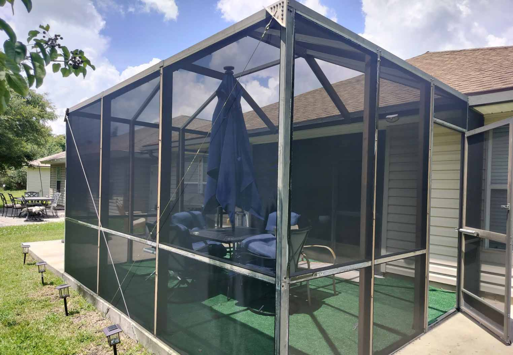 custom partial screen enclosure on existing patio slabjpg
