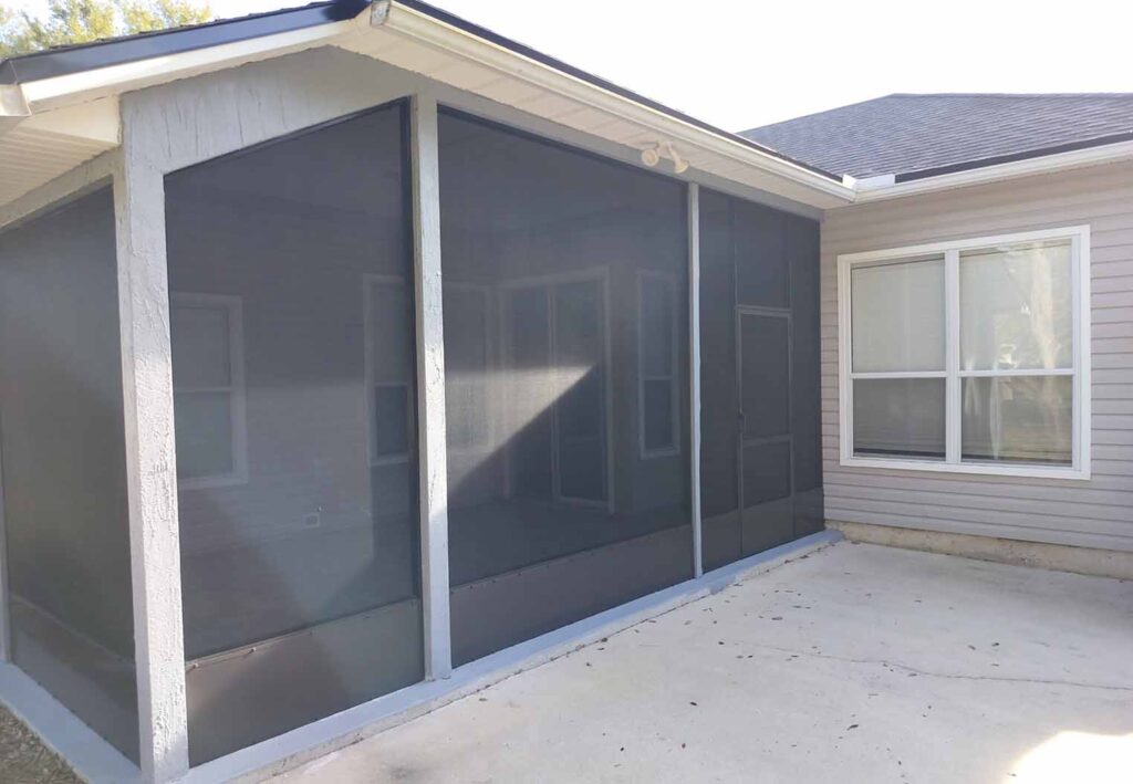 residential screened in backyard porch addition