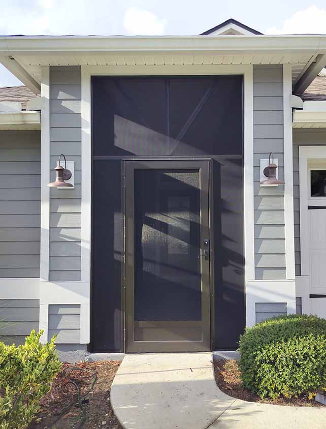 screened in residential entrance